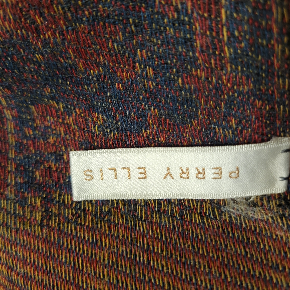 Perry Ellis Multicolor Textured Scarf 52 in by 52 in 100 % Wool Made In Japan - Picture 5 of 7